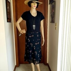 Zero Zero Black lined Skirt With Circle Size Small